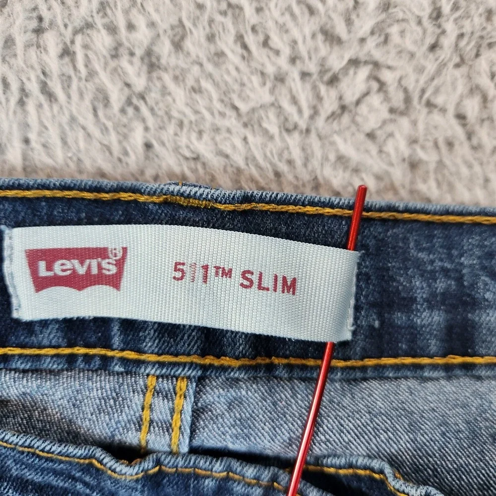 Levi's 511‎ Jeans Womens 20 Reg (Fits 31x30) Blue Stretch Mid Rise Straight Leg